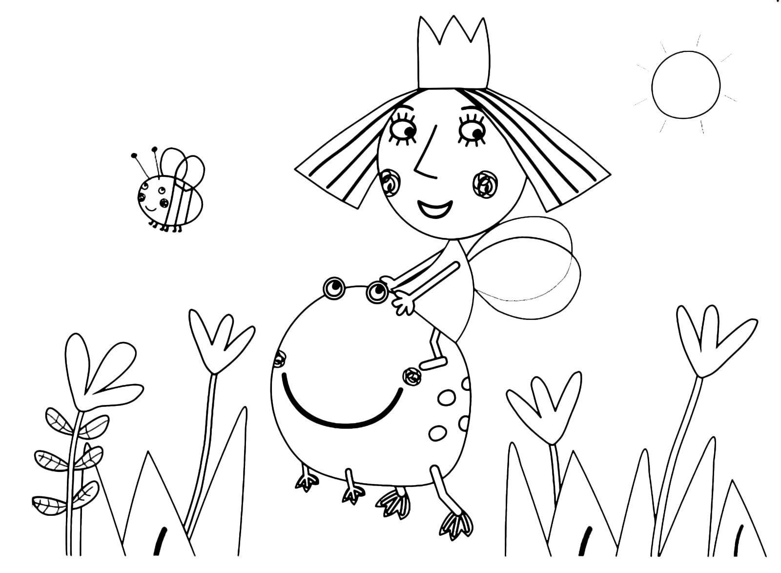 Dibujo de Acebo En La Rana para Colorear y Imprimir