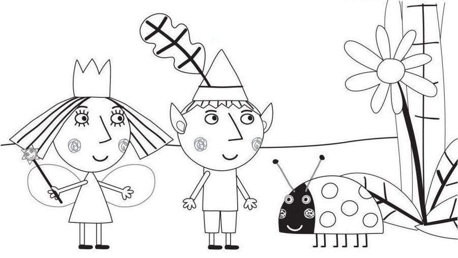 Dibujo de El Pequeño Reino de Ben y Holly para Colorear y Imprimir