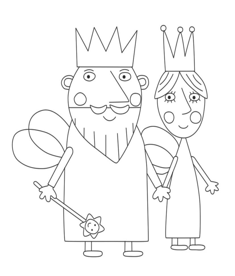 Dibujo de Rey y Reina Cardo para Colorear y Imprimir