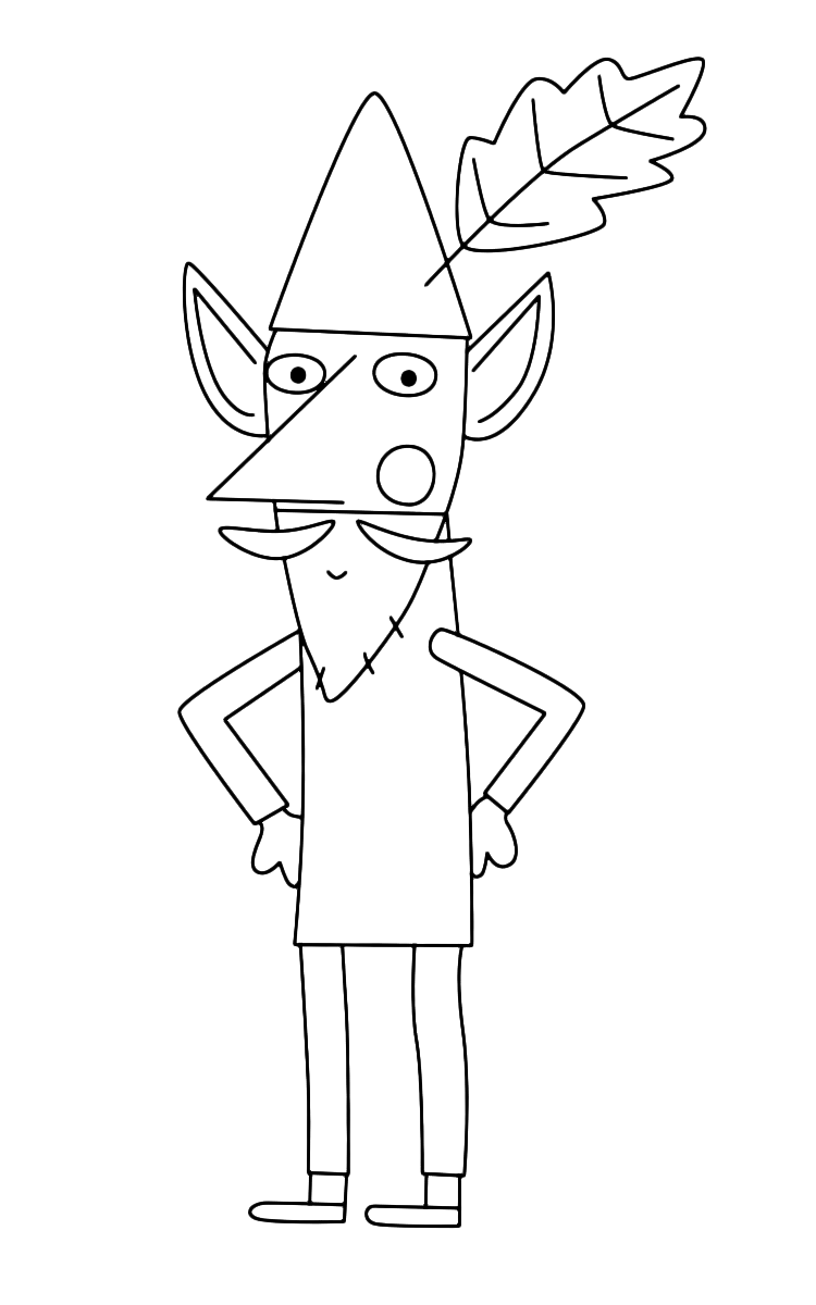 Dibujo de Viejo Elfo Sabio para Colorear y Imprimir