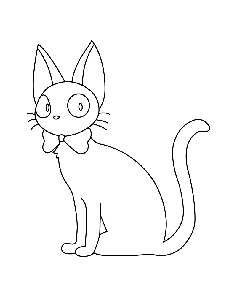 Dibujo de Kawaii Kiki Coloring Page para Colorear y Imprimir