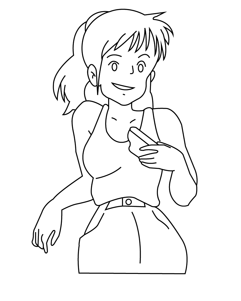 Dibujo de Kiki From Studio Ghibli Coloring For Kids para Colorear y Imprimir
