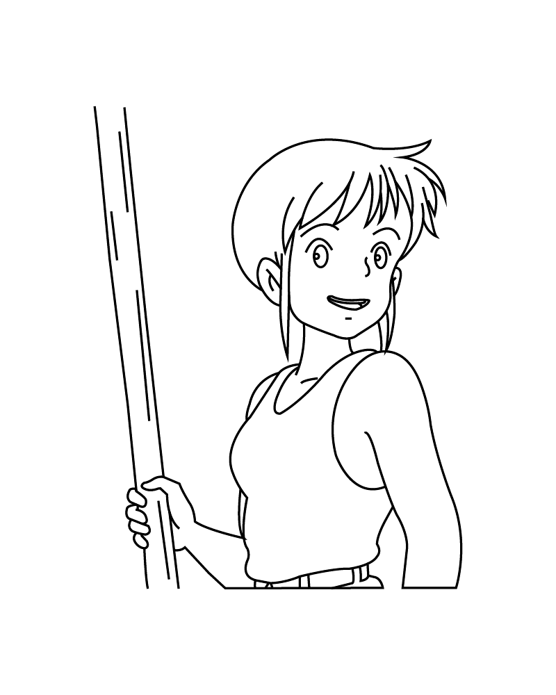 Dibujo de Kiki Looking Surprised Free Coloring Page para Colorear y Imprimir