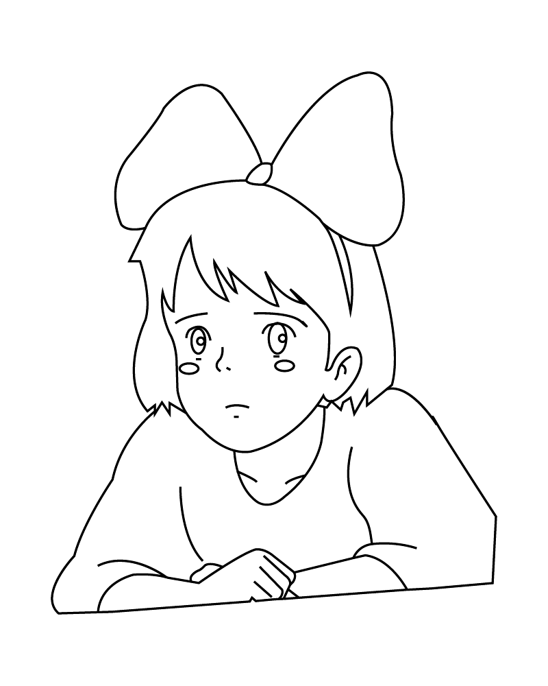 Dibujo de Sad Kiki Coloring Page para Colorear y Imprimir