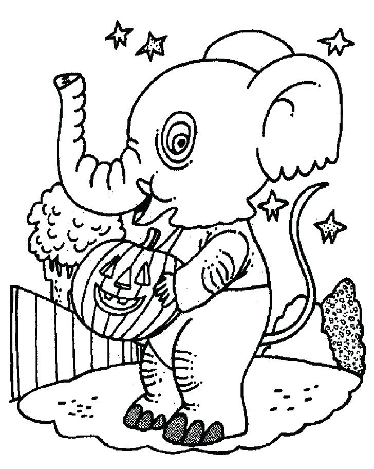 dibujo elefante con calabaza para colorear