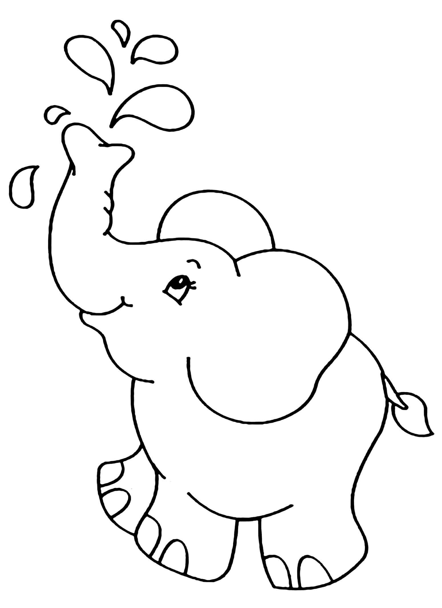 dibujo elefante sencillo para colorear