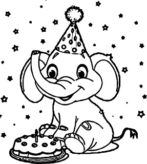 dibujo feliz dia del elefante para colorear