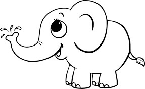 dibujo lindo bebe elefante para colorear