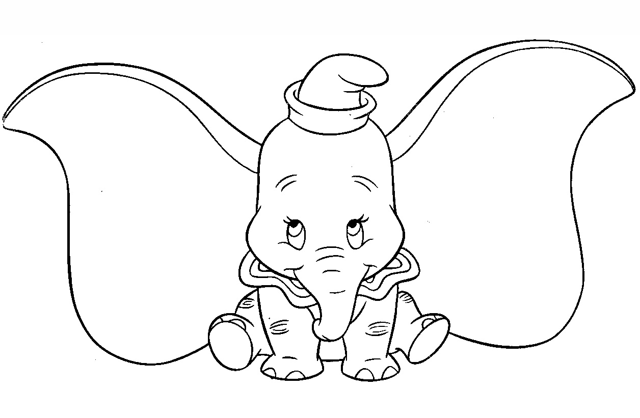 dibujo precioso dumbo para colorear