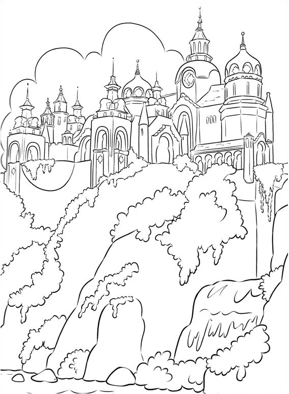 Dibujo de Castillo de Avalor para Colorear y Imprimir