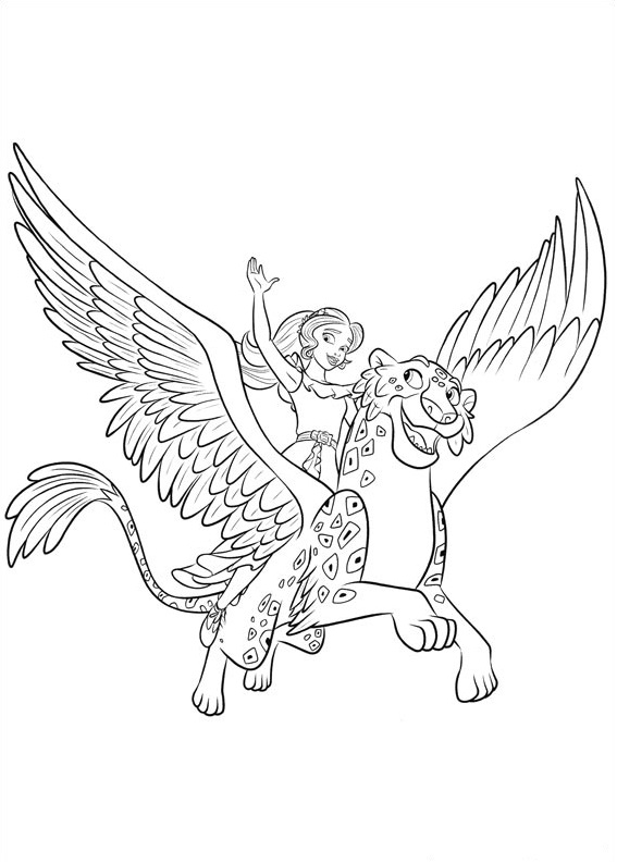 Dibujo de Elena Con Skylar para Colorear y Imprimir