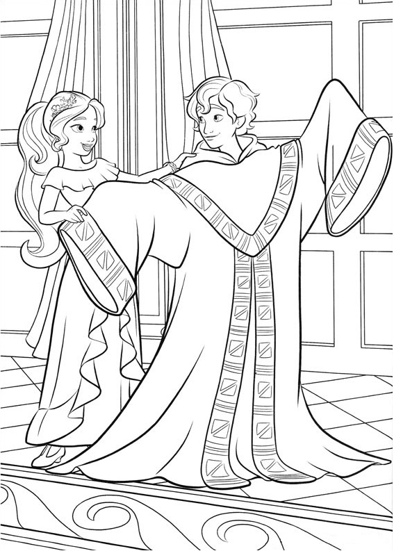 Dibujo de Elena y Mateo para Colorear y Imprimir