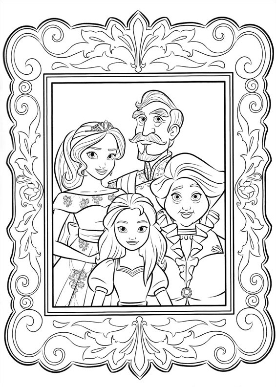 Dibujo de Foto de Familia Elena para Colorear y Imprimir