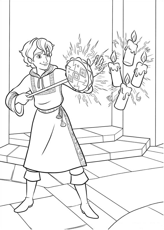 Dibujo de Mateo Usando Magia para Colorear y Imprimir