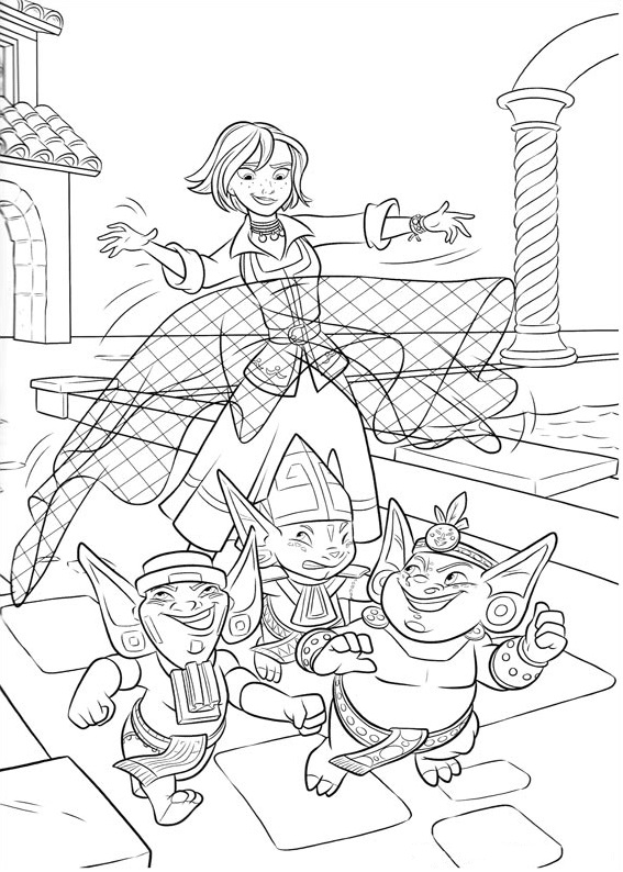 Dibujo de Naomi Atrapando Noblins para Colorear y Imprimir
