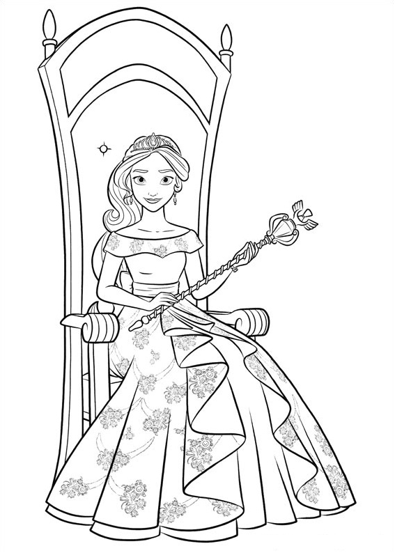 Dibujo de Princesa Elena para Colorear y Imprimir