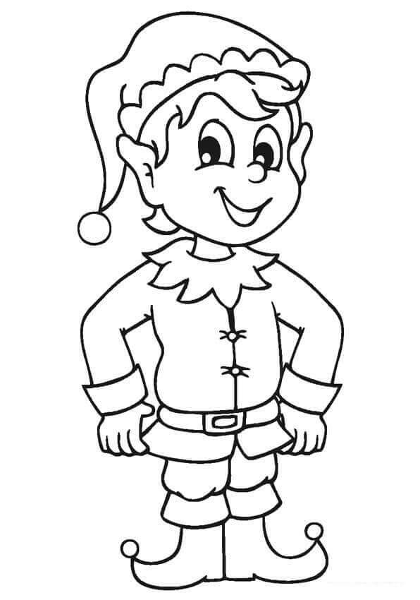 Dibujo de Adorable Elfo 1 para Colorear y Imprimir