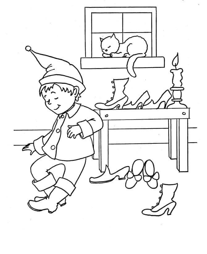 Dibujo de Elfo Encantador 1 para Colorear y Imprimir