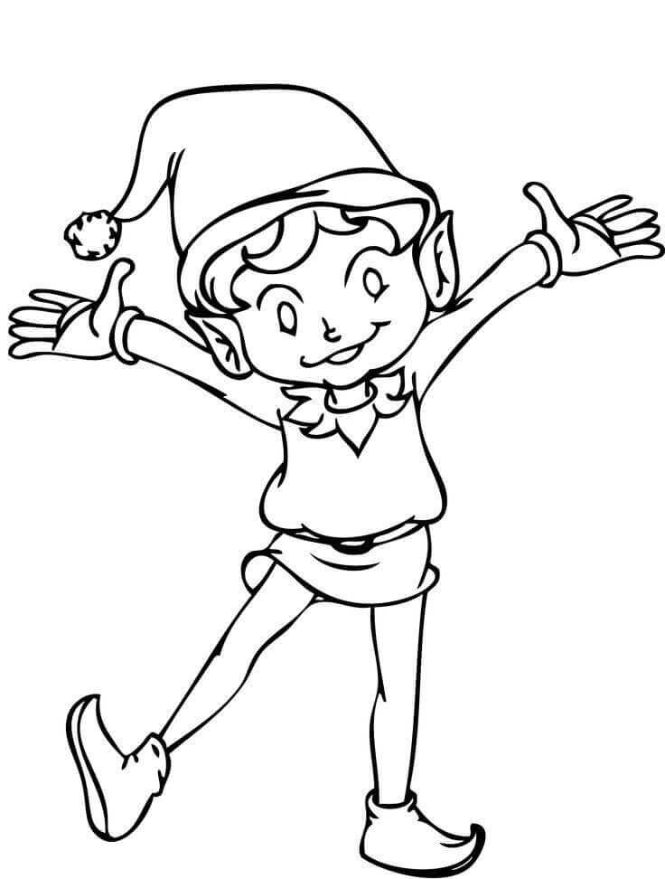 Dibujo de Elfo Sé Ve ¡Feliz 1 para Colorear y Imprimir
