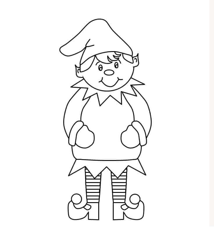 Dibujo de Elfo Sonriente 1 para Colorear y Imprimir