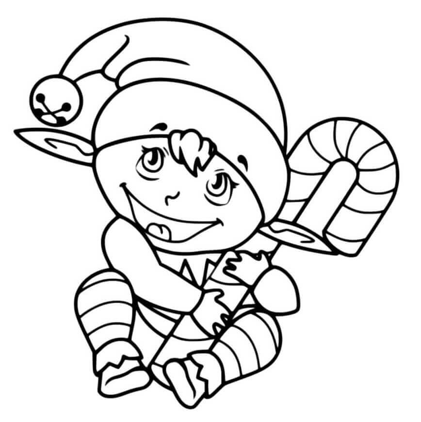 Dibujo de Lindo Elfo 1 para Colorear y Imprimir