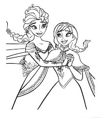 Dibujo de Elsa y Anna 1 para Colorear y Imprimir