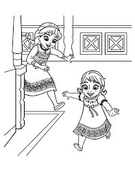 Dibujo de En Busca de Elsa y Anna para Colorear y Imprimir