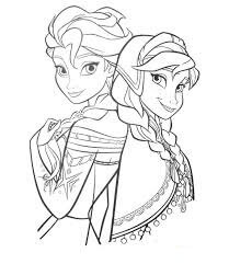 Elsa y Anna para Colorear