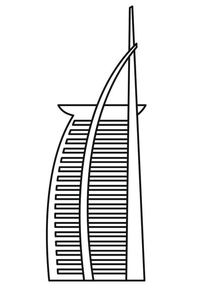 Dibujo de Burj Al Arab 2 para Colorear y Imprimir