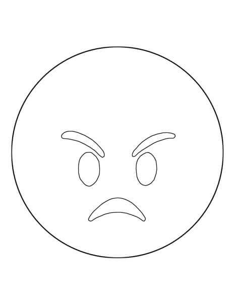 Dibujo de Emoji Basíco Disgustado para Colorear y Imprimir