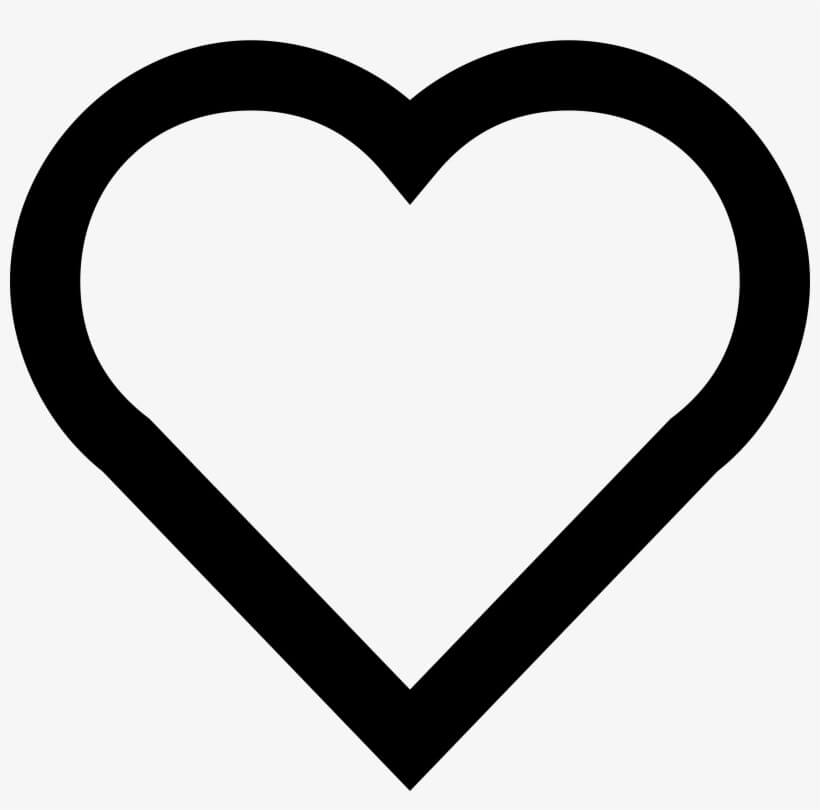 Dibujo de Emoji de Corazón Simple para Colorear y Imprimir