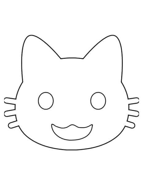 Dibujo de Emoji de Gato Divertido para Colorear y Imprimir
