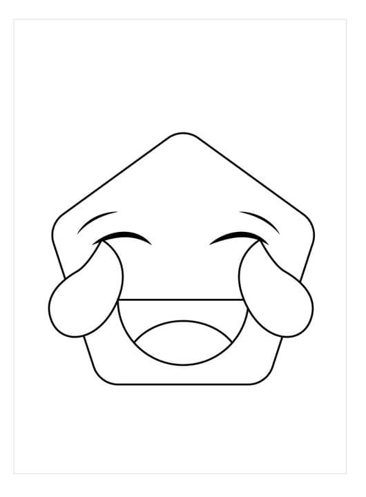 Dibujo de Emoji de Lagrimas Felices para Colorear y Imprimir