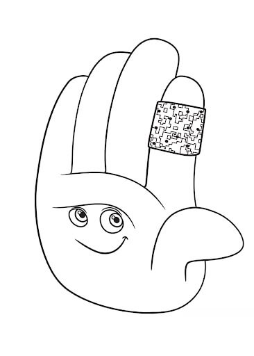 Dibujo de Emoji de Mano para Colorear y Imprimir
