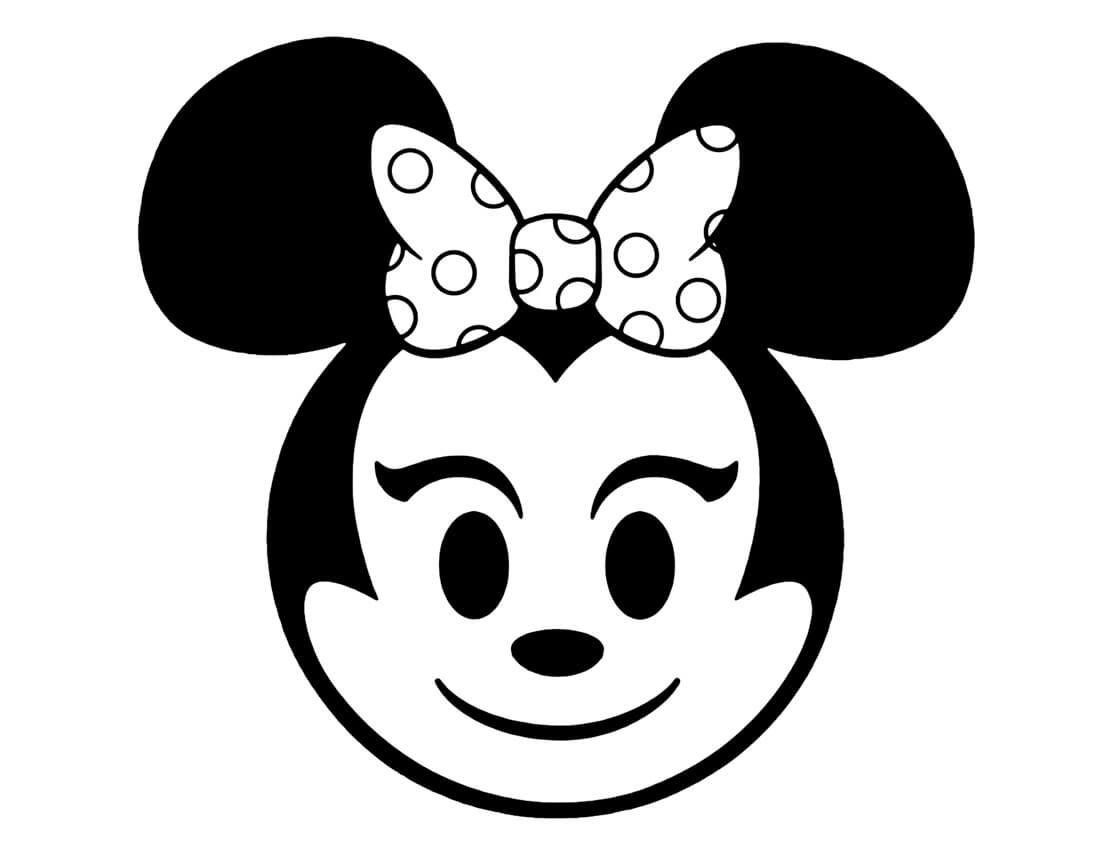 Dibujo de Emoji de Minnie Mouse para Colorear y Imprimir