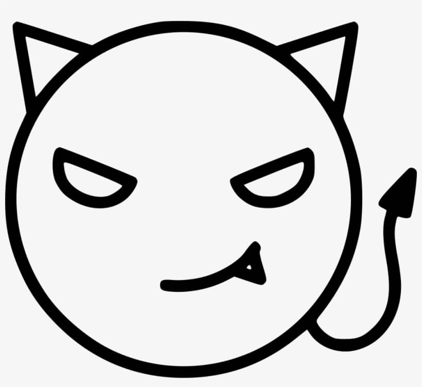 Dibujo de Emoji Del Diablo para Colorear y Imprimir