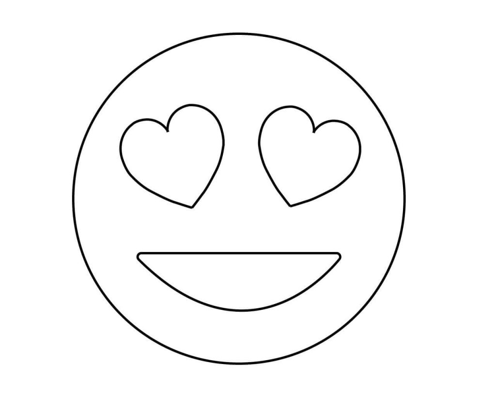 Dibujo de Emoji Enamorado para Colorear y Imprimir