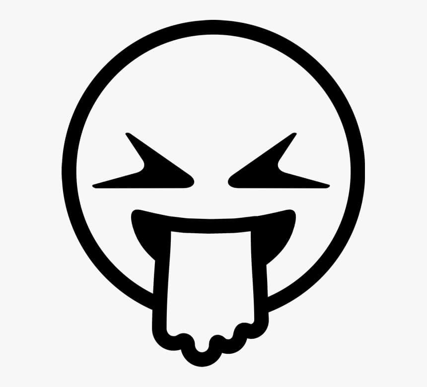 Dibujo de Emoji Vomitando para Colorear y Imprimir