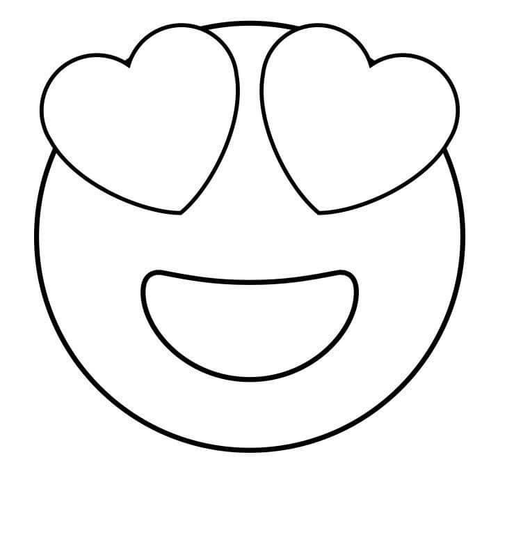 Dibujo de Emojis de Amor para Colorear y Imprimir