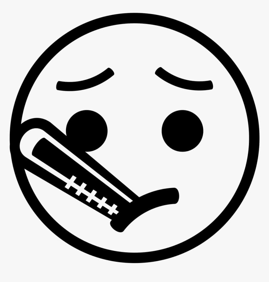 Dibujo de Enfermo Emoji para Colorear y Imprimir