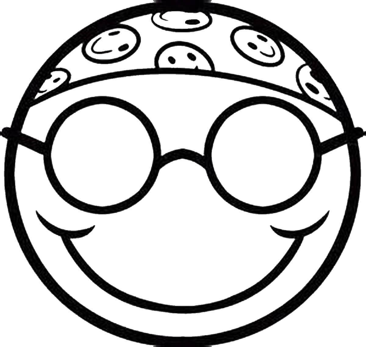 Dibujo de Genial Emoji Sonriendo para Colorear y Imprimir