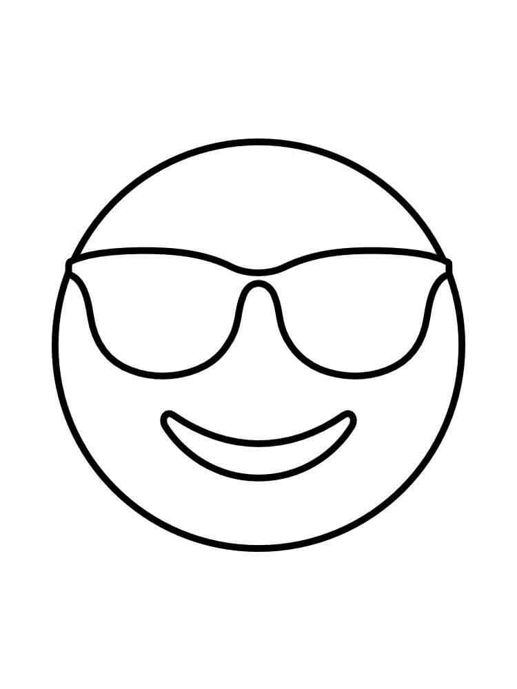 Dibujo de Genial y Divertido Emoji para Colorear y Imprimir