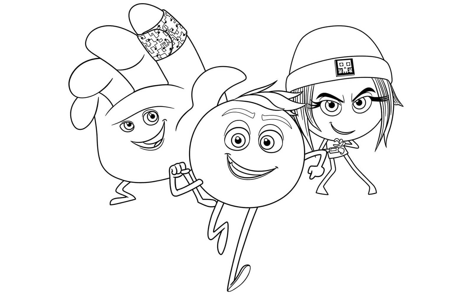 Dibujo de Tres Emoji Dibujo para Colorear y Imprimir