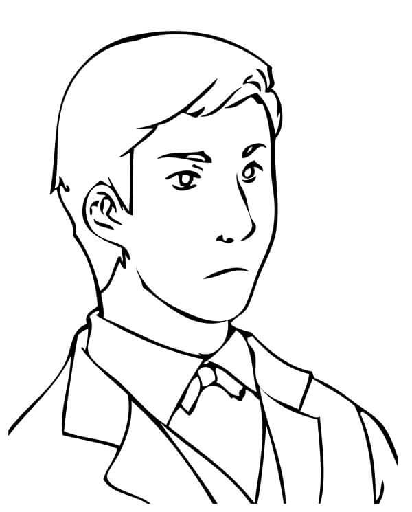Dibujo de Cara Hombre de Negocios para Colorear y Imprimir