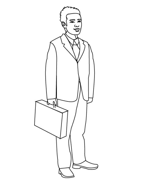 Dibujo de Hombre de Negocios Basíco para Colorear y Imprimir