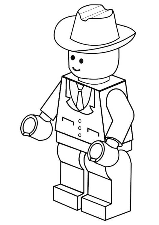 Dibujo de Hombre de Negocios de Lego para Colorear y Imprimir
