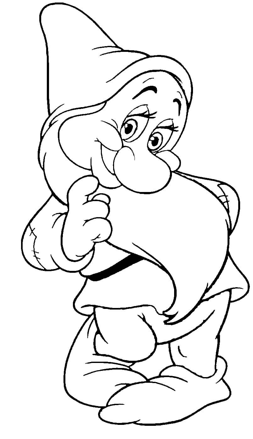 Dibujo de Dwaf Sonriendo para Colorear y Imprimir