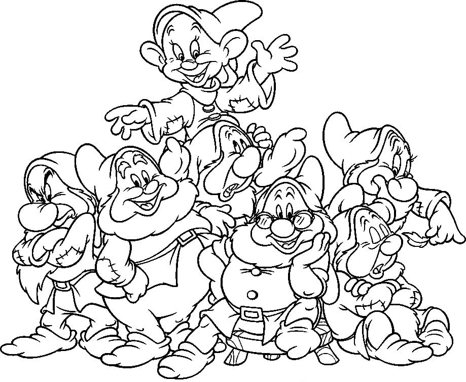 Dibujo de El Siete Enano para Colorear y Imprimir