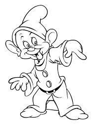 Dibujo de Enanitos Blancanieves para Colorear y Imprimir