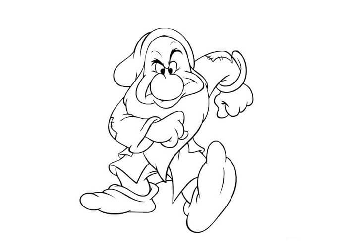 Dibujo de Enano Caminando para Colorear y Imprimir